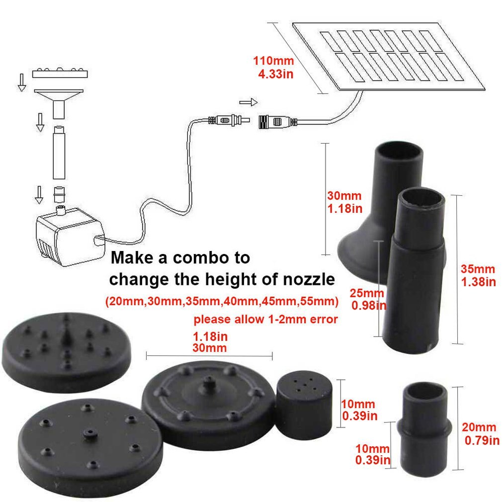 Solar Water Pump Floating Fountain Garden Fish Tank Miniature Floating Fountain Solar Water Fountain Outdoor Fountain