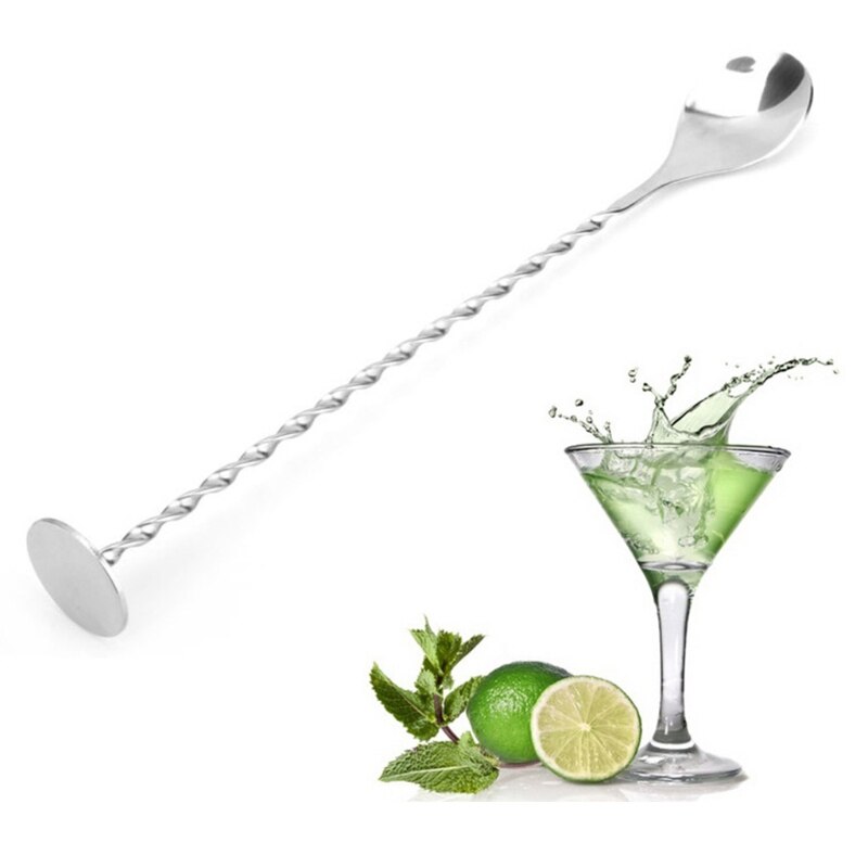 Stainless Steel Cocktail Stirrer Bar Puddler Martini Stirring Spoon