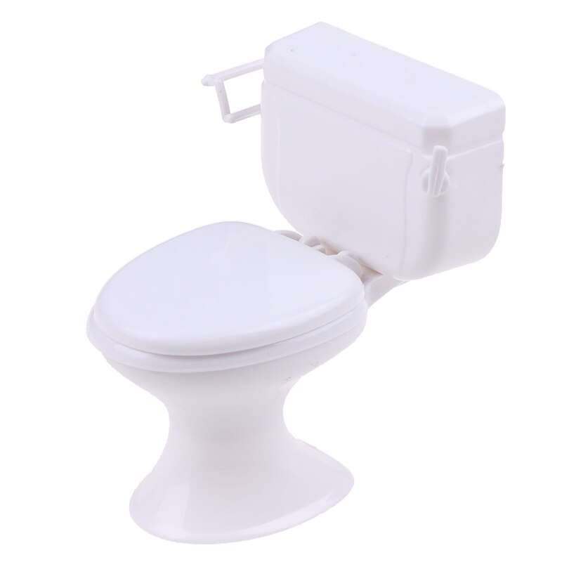 Poppenhuis Meubels Vintage Badkamer Modellering Witte Wc Poppenhuis Miniatuur Baby Pretend Speelgoed Poppen Accessoires