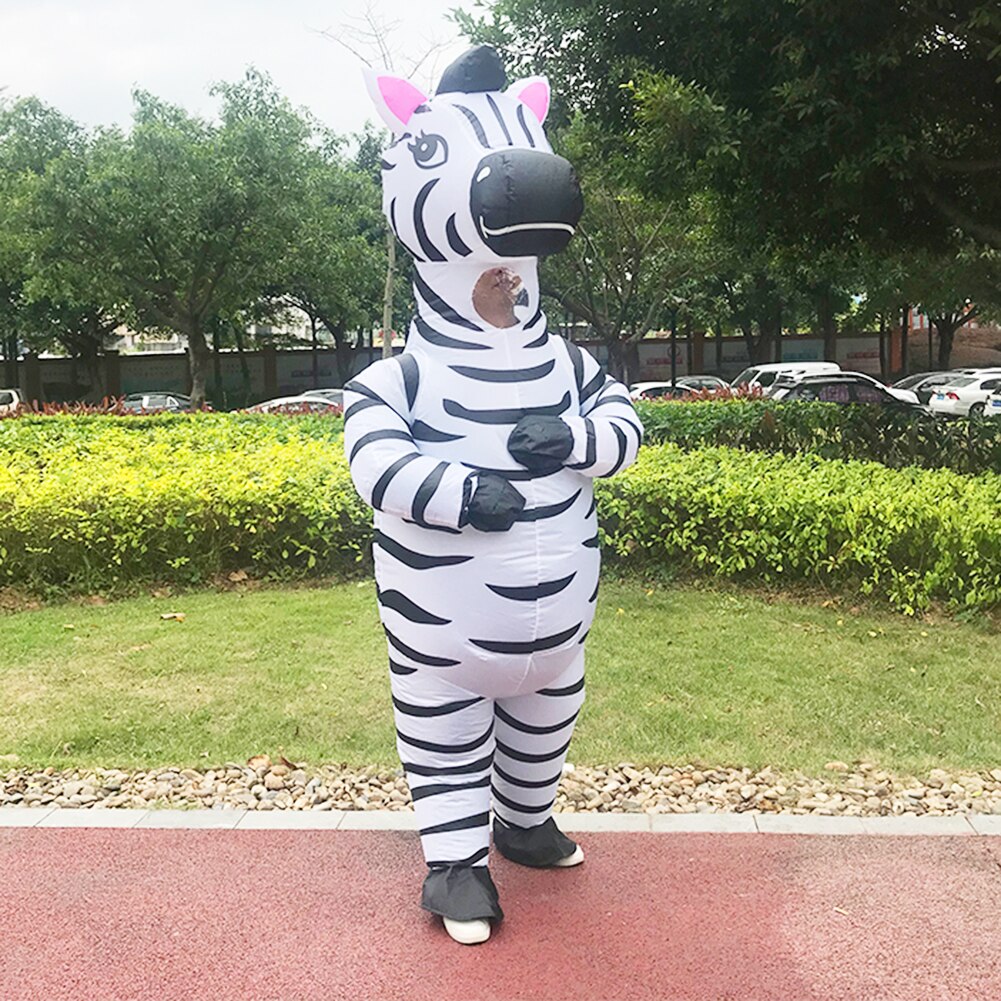 Opblaasbare Kostuums Dier Tijger Zebra Mascotte Pak Party Rollenspel Halloween Kerst Cosplay Kostuum Voor Man Vrouw