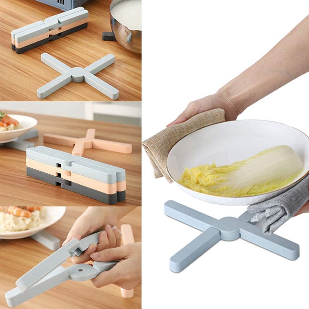 Dessous de plat en Silicone pour casseroles chaudes, support de casserole pliant, protection contre la chaleur, dessous de plat de cuisine, dessous de plat de Bar antidérapant en caoutchouc