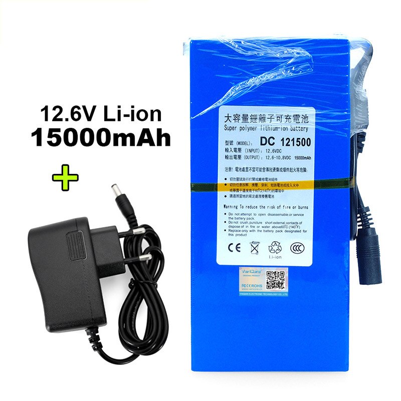Batería de iones de litio VariCore, Universal, recargable 12V/11,1 V, capacidad 20000mAh 15000mAh 9800mAh 8000mAh 4800mAh, batería de 12,6 V: 15000mAh Set