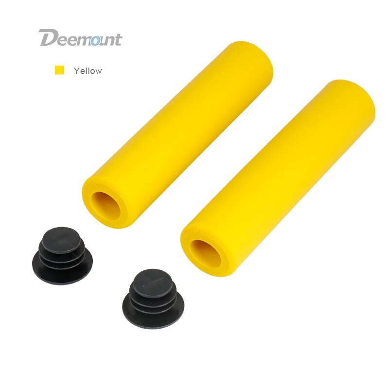 Deemount Cycle Handlebar Grips Silicone Foam Bar End Casing W/ Caps MTB Cycling Hand Rest Multi color options: Yellow