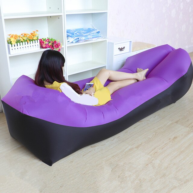 Inflatable Couch Sofa Portable beach deck chair Outdoor sofa bed Lazy Pillow Waterproof forcamping Sunbathing Beach leisure: Purple