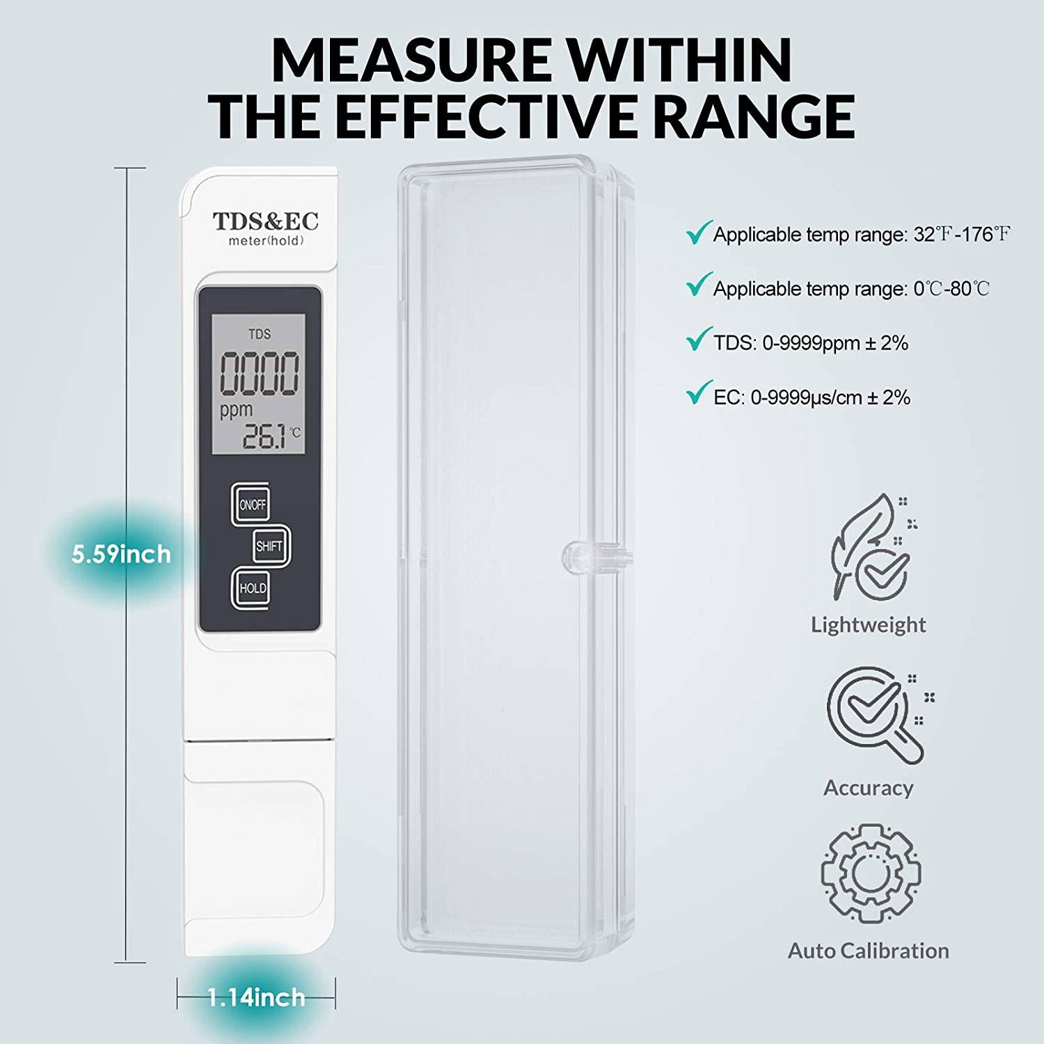 Ph Meter Tds Ec Meter 0.05ph Hoge Nauwkeurigheid Pen Type ± 2% Uitlezing Nauwkeurigheid 3-In-1 Tds ec Temperatuur Meter Hydrocultuur &amp; Aquarium