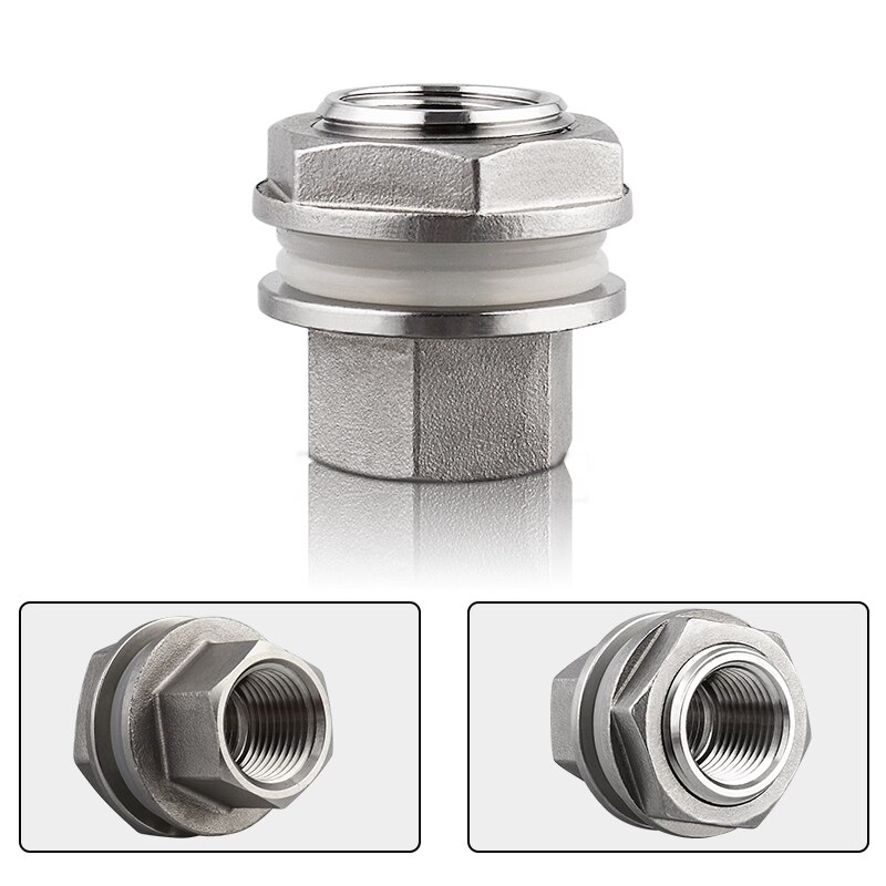 Bulkhead Compression Fitting,1.5'' Weldless Kettle Bulkhead,1/2" NPT Heavy Duty Weldless Bulkhead With Silicone O-Ring 304 SS