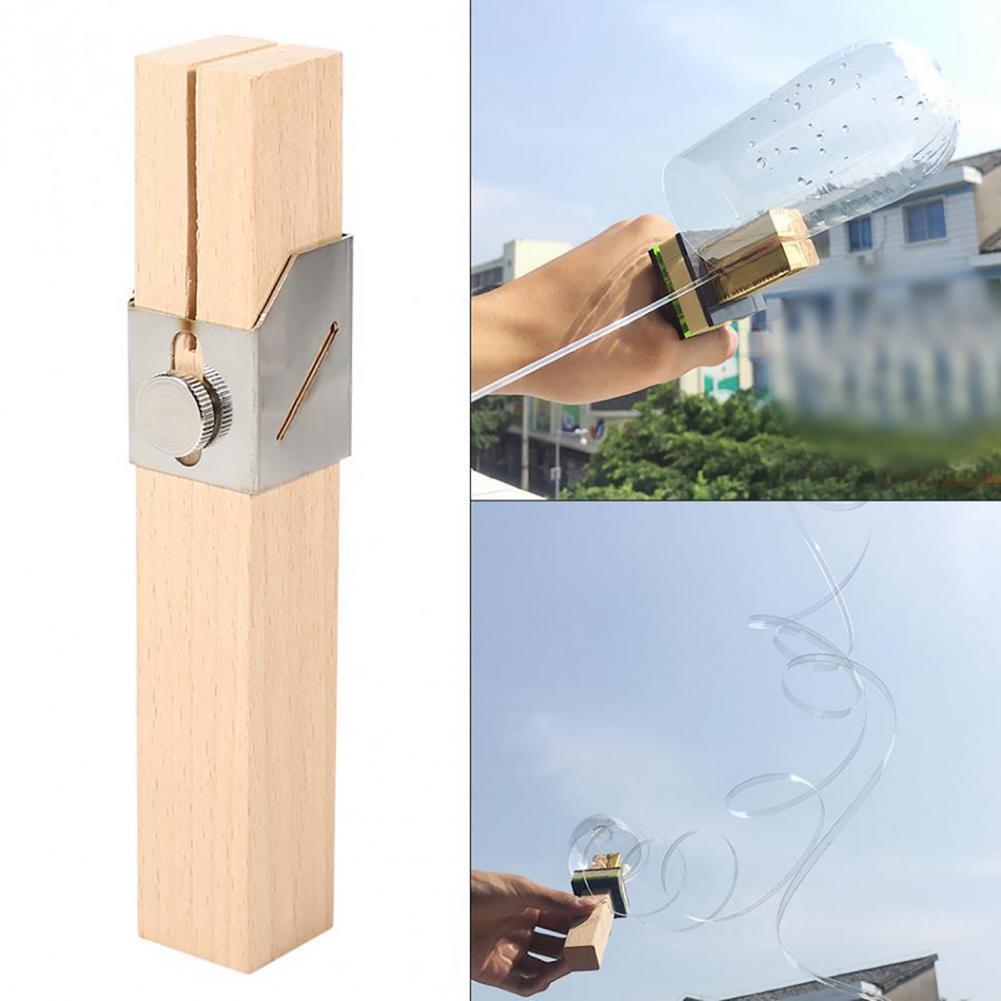 Plastic Bottle Cutter Adjustable Smooth Surface Wood Portable Bottle Cutting Tool Outdoor Household Bottles Rope Tools for DIY