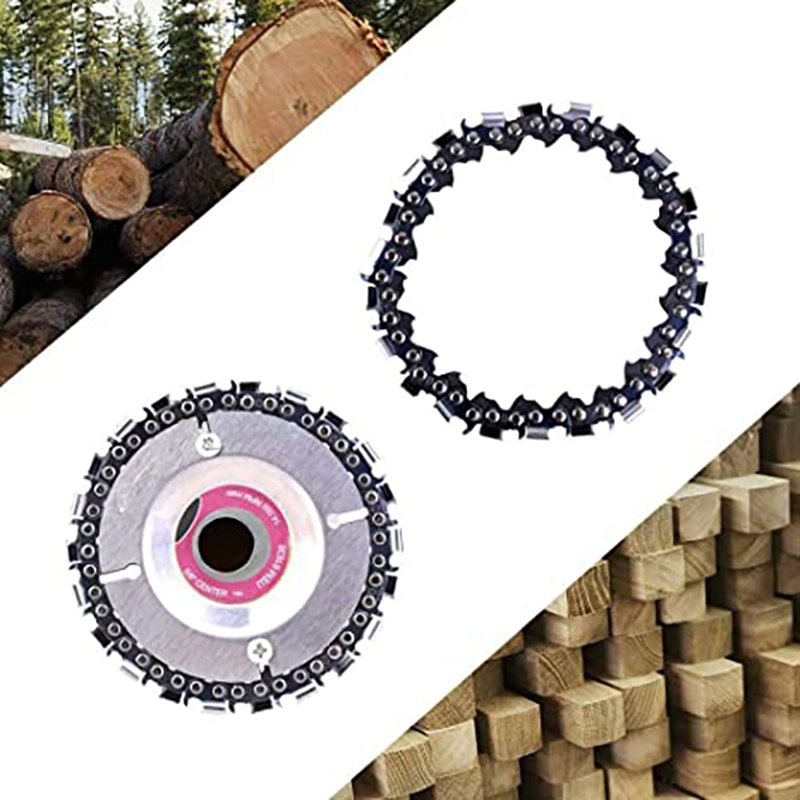 4 inch 22 Tooth Woodworking Tools with Chain Grinder Chain Wood Carving Disc for 100/115 Angle Grinder Teeth Sharpener Chainsaw