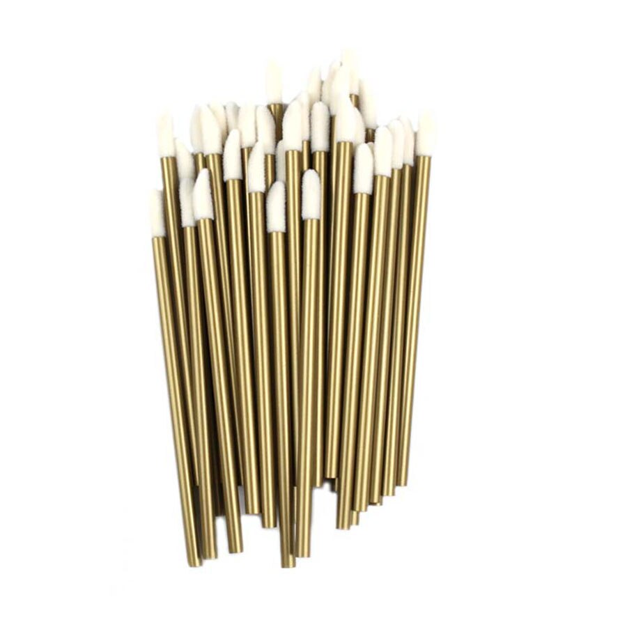 50/100 Pcs Disposable Lip Brushes synthetic Hairbrush full size Lipsticks Lipbrush Make up Brushes Cosmetic Makeup Tools: Brown / 50PCS