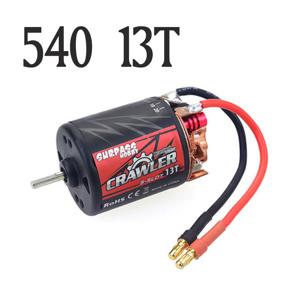 Waterproof 5-Slot 540 550 10T 11T 12T 13T 16T 20T Brushed motor w/ 60A 80A ESC for tamiya Kyosho TRAXXAS WLtoys 1/10 RC Car: 540 13T