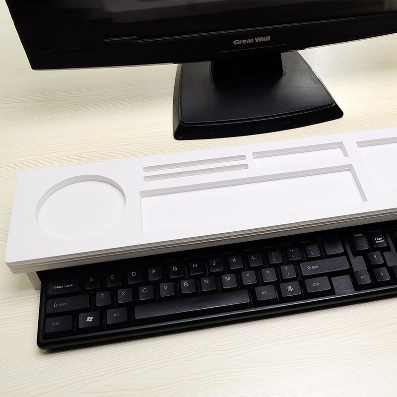 Pvc kontor skrivebord arrangør rack multifunktionelt bord papirvarer opbevaring hylde telefon penneholder tastatur kontor tilbehør