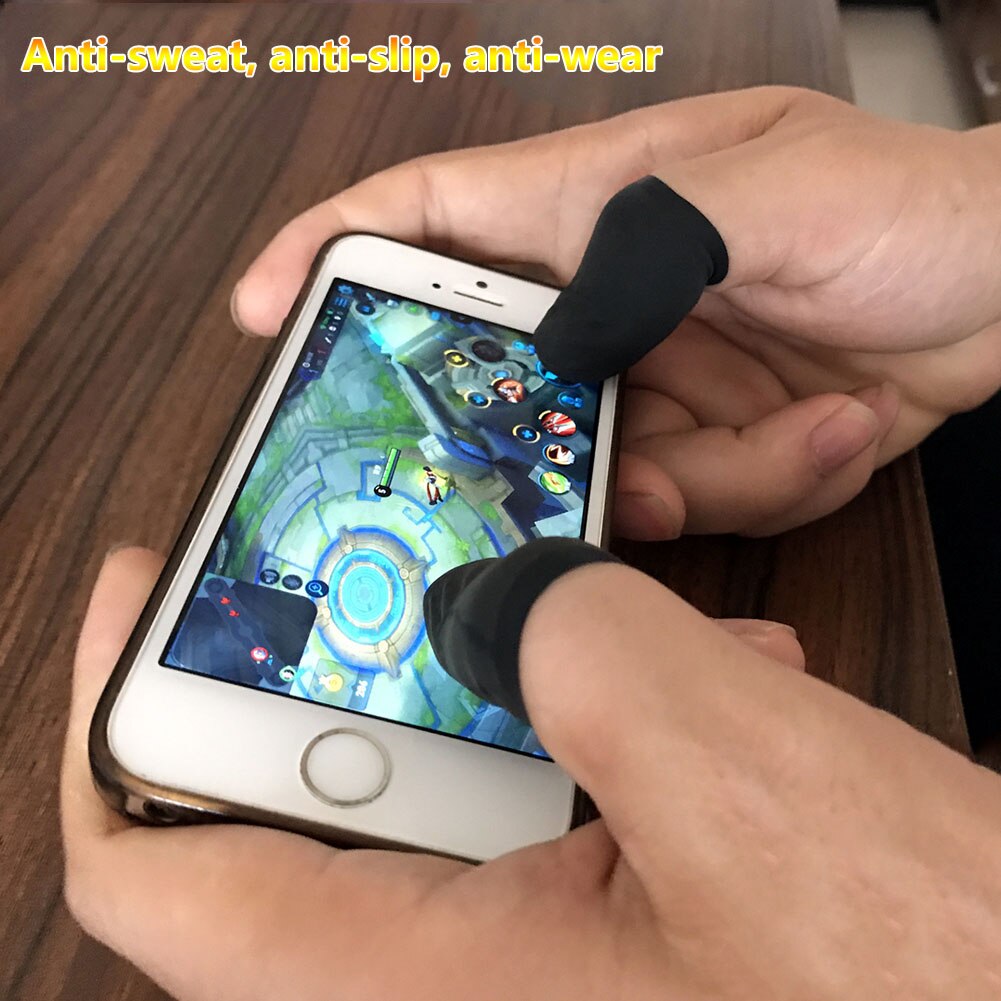 4 unids/set mangas para dedos guantes de látex Anti-slip Anti-sudor Protector para dedos para juegos de teléfono móvil guantes