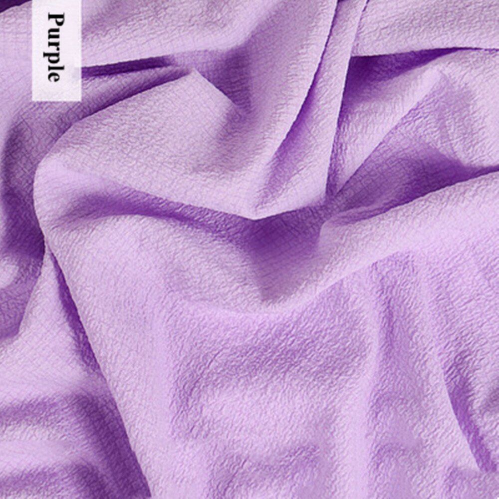 1 Meter Bubble Chiffon Fabric Seersucker Solid Plaid Printed Breathable Thin Cloth Patchwork Home Tissue DIY Summer Garment Dec: Purple