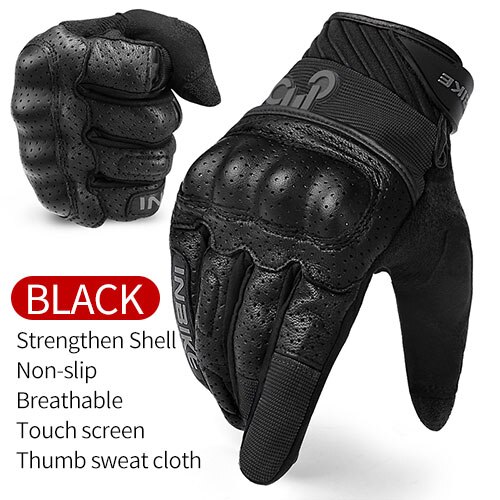 Inbike motorcykel handsker åndbare motorcykel handsker touch screen stødsikre moto guantes herre motocross handsker: Sort / Xxl