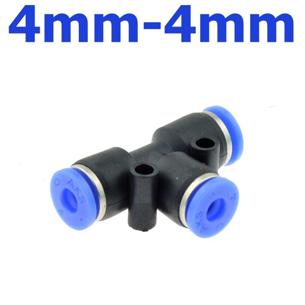 3 weg T förmigen T Pneumatische 10mm 8mm 12mm 6mm 4mm 16mm OD Schlauch rohr drücken in Luft Gas passend zu schnell Beschläge Stecker Adapter: 4mm-4mm