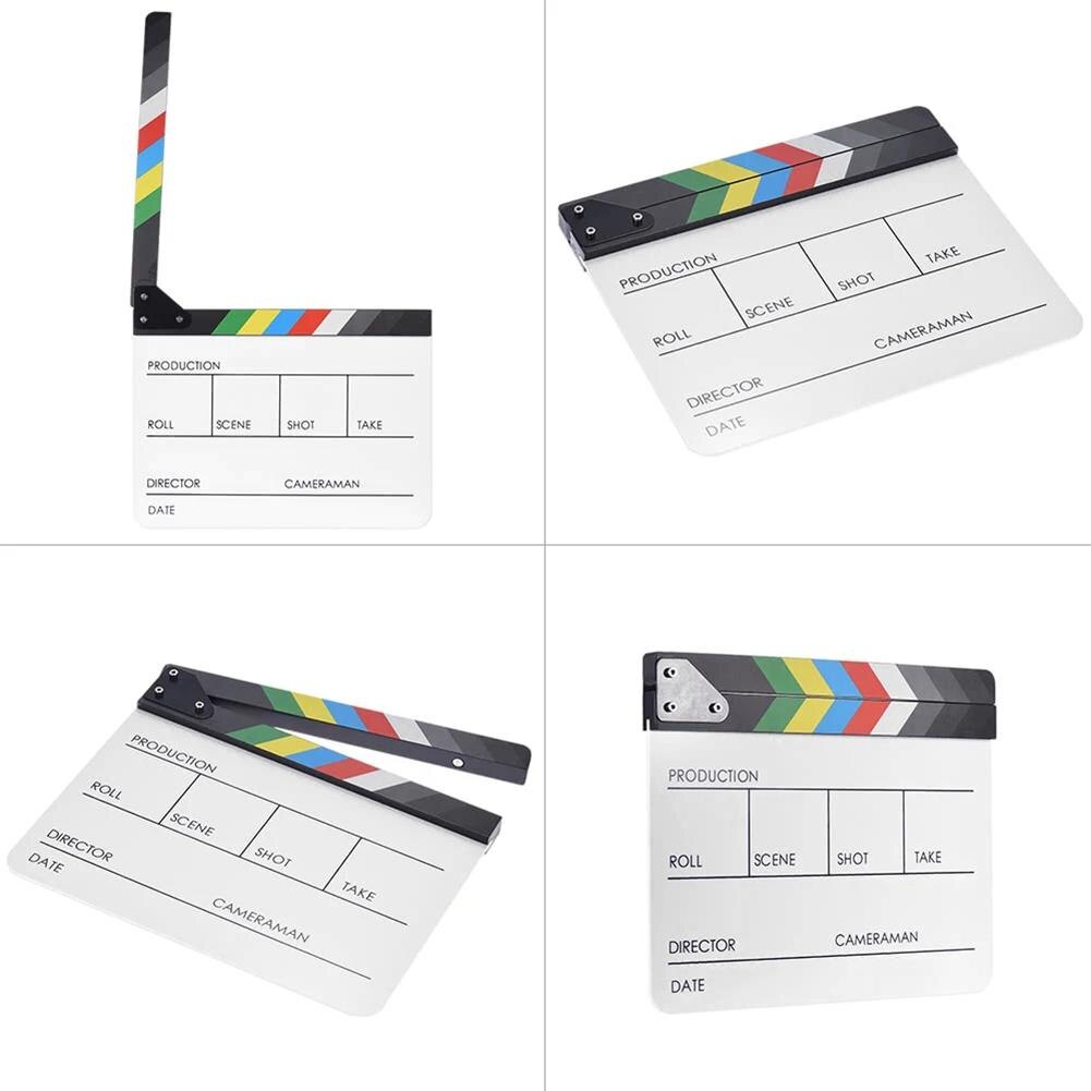 Film Clapper Board Skillful Manufacture Acrylic Colorful Director Video Scene Clapperboard Movie Film Clapper Cut Prop