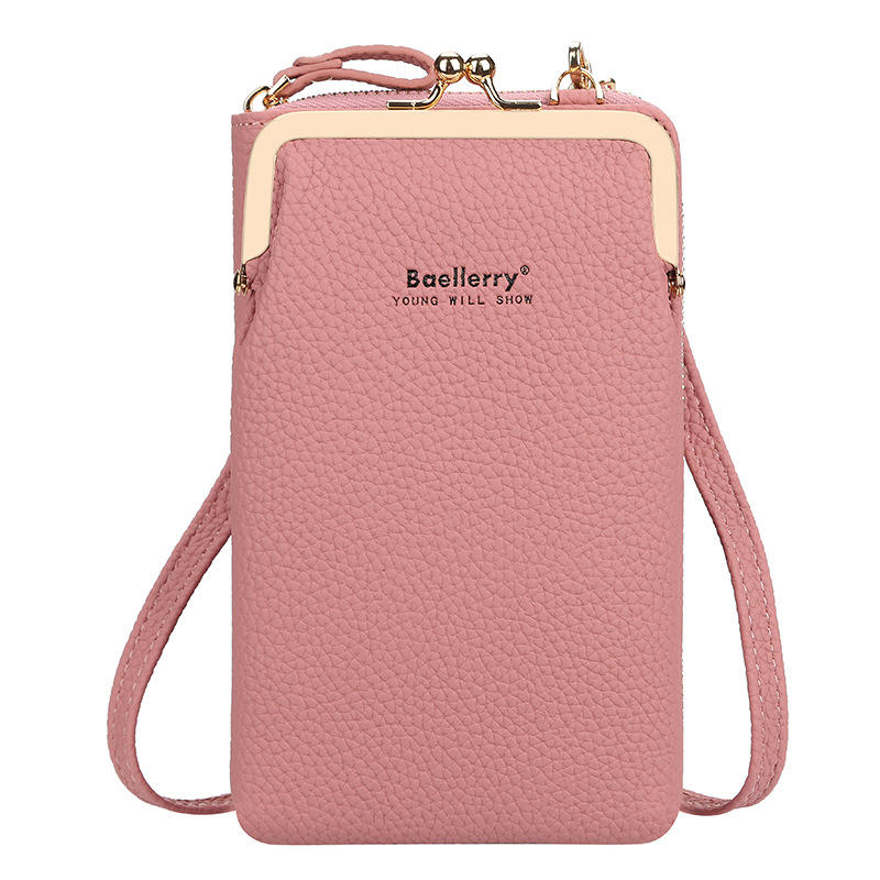 Baellerry Small Shoulder Crossbody Bag Women Cellphone Bag Daily Use Card Holder Phone Purse female Wallet Yellow Bolsas: N8601dark pink