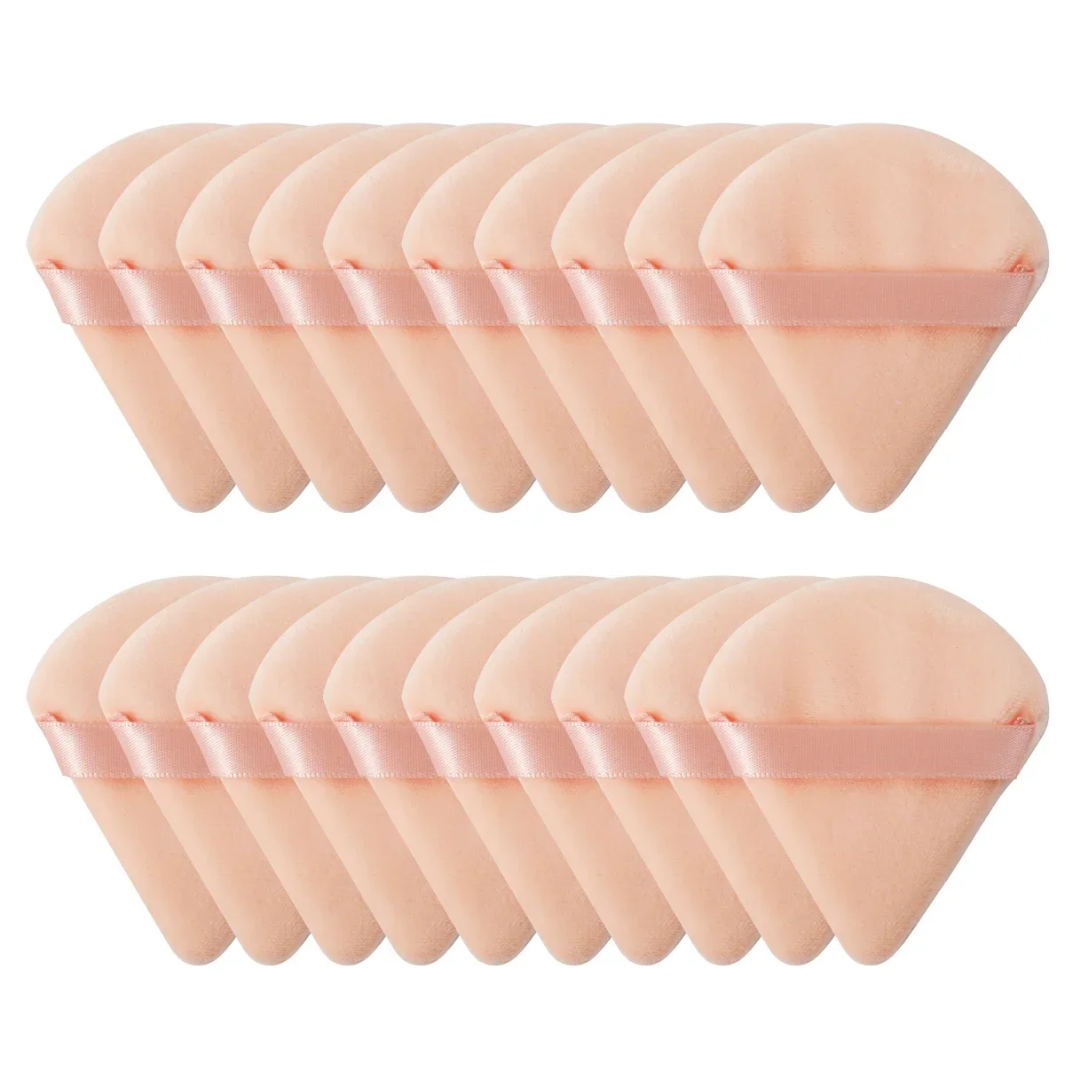 10/20Pcs Triangle Velvet Powder Puff Pizza Flours Mini Face Makeup Sponge Cosmetics Washable Lightweight Makeup Tool