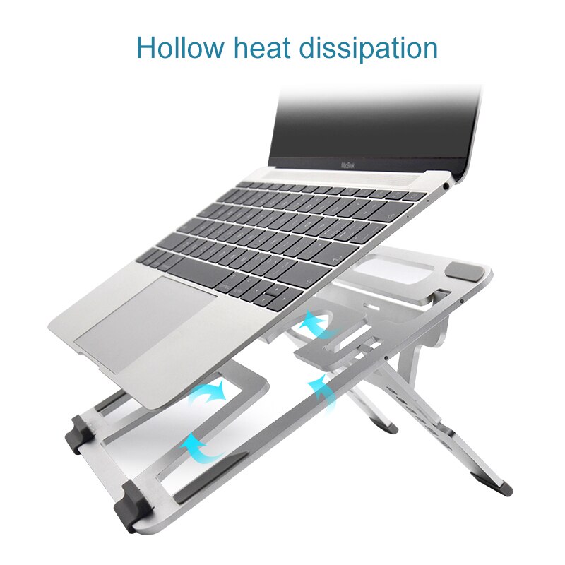 Hoogte Aanpassing Aluminium Opvouwbare Laptop Stand Voor Macbook Lenovo Asus Dell Draagbare Notebook Cooling Pad Beugel Houder