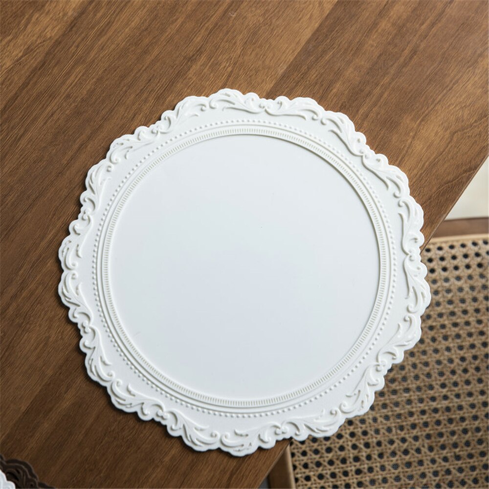 35cm White Silicone Placemat Tableware Oil Resistant Heat Insulation Non-Slip Tablemat Coaster Kitchen Washable Cup Pad