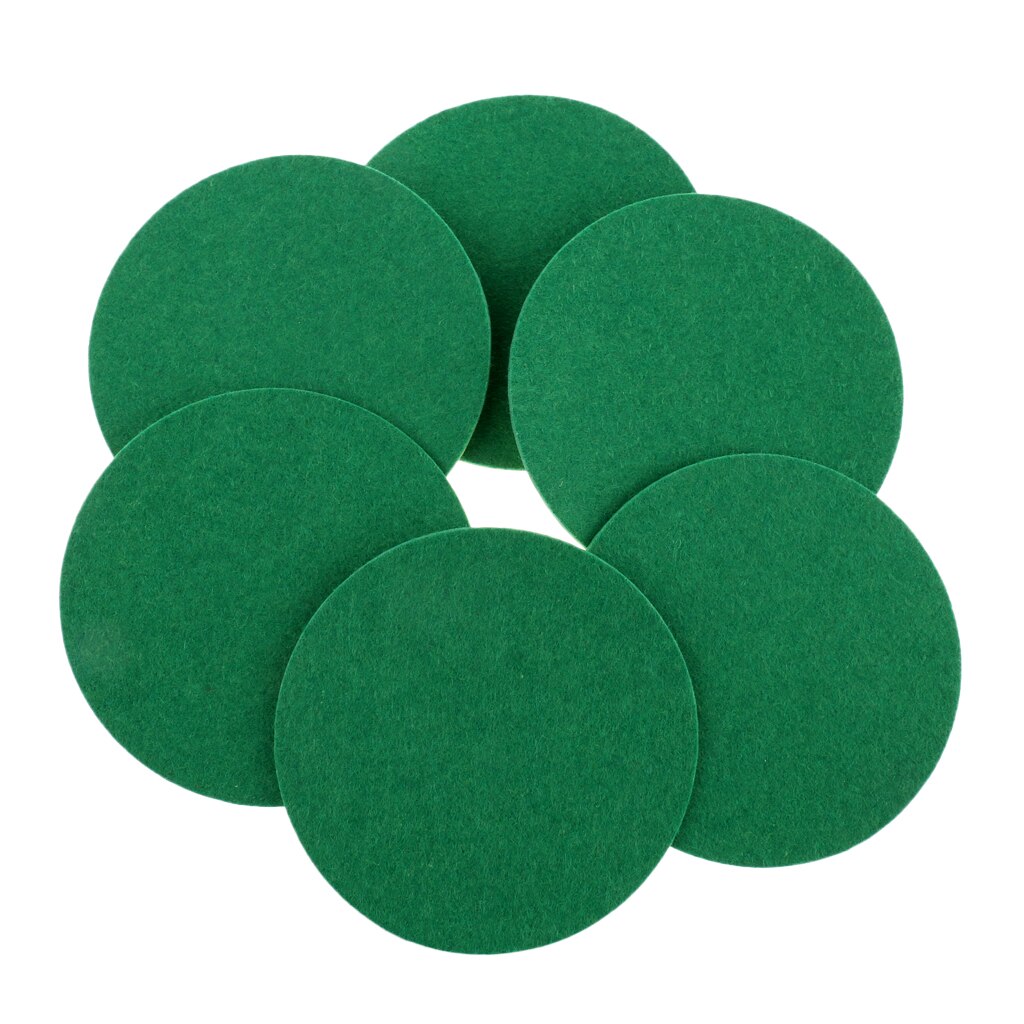 Air Hockey Table Pushers Felt Pads, Set of 6, Green, 60mm/74mm/94mm: S