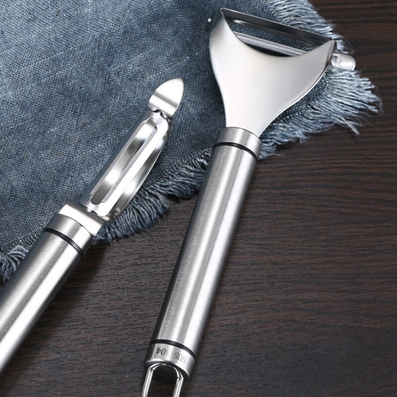 2 stuks roestvrijstalen dunschiller, fruit- en groentesnijder, aardappel-meloenrasp, multifunctionele dunschiller, keukengadgets