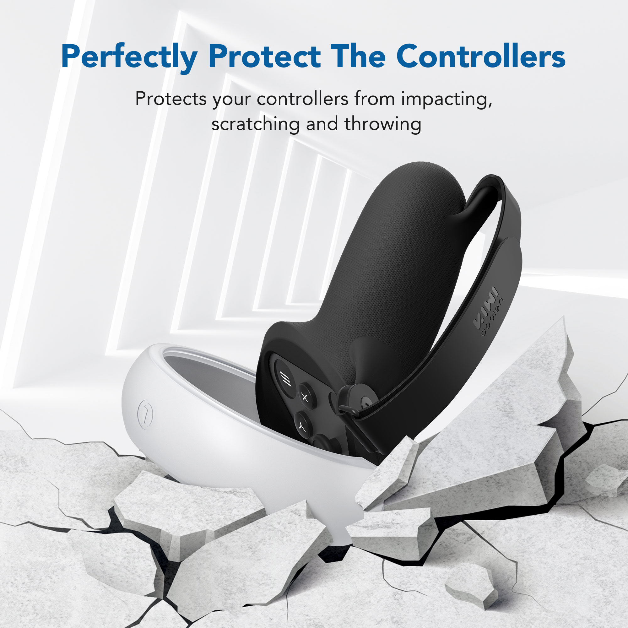 KIWI Anti-Throw Touch Controller Grip Cover For Oculus Quest 2 With Silicone Protective Ring Cover VR Accessories