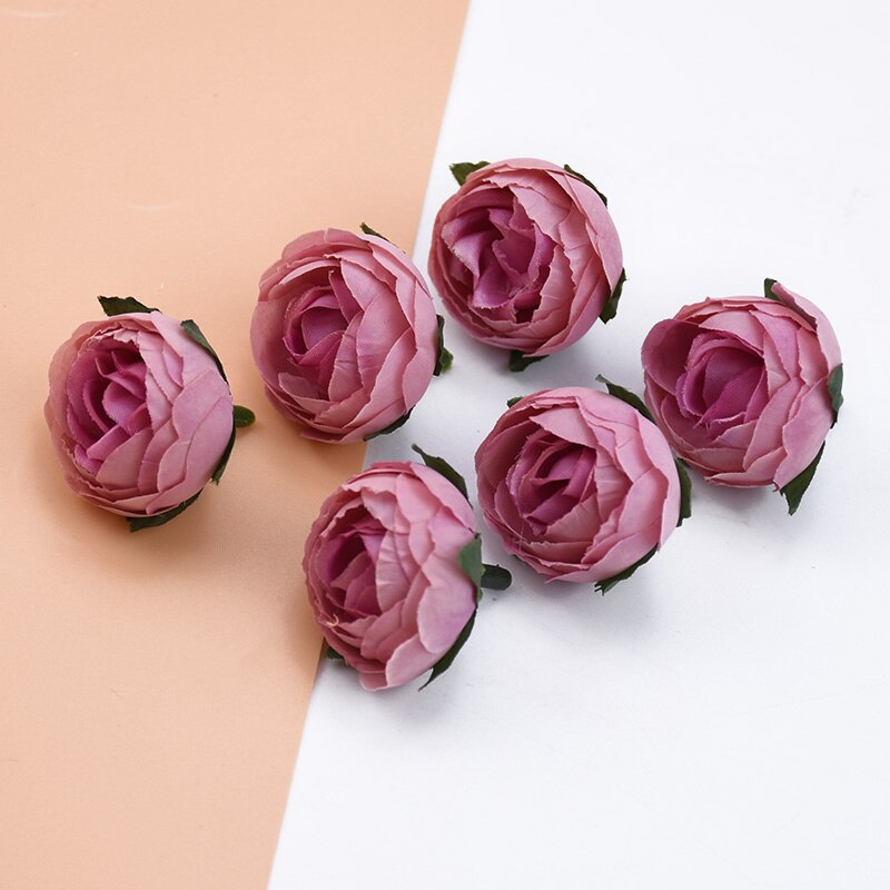 30 Uds. Flores artificiales al por mayor 3CM rosas de té adornos navideños para el hogar Accesorios flores decorativas para boda coronas