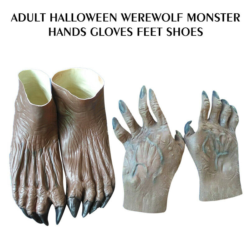 Werwolf Geist Hände Handschuhe/Füße Schuhe Erwachsene Halloween Phantasie Kostüm Liefert ein88