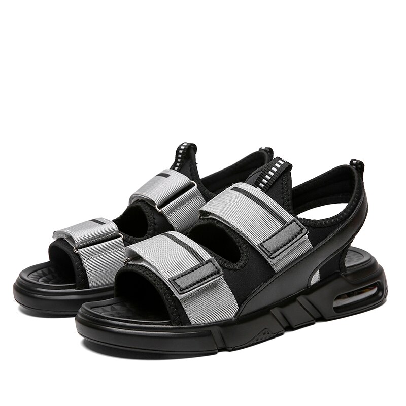 Fznyl kesä miesten sandaalit ilmatyyny vaimennus urheilu rantasandaalit miehen ulkoilu kengät miesten sandaalit 39-44: Harmaa / 43