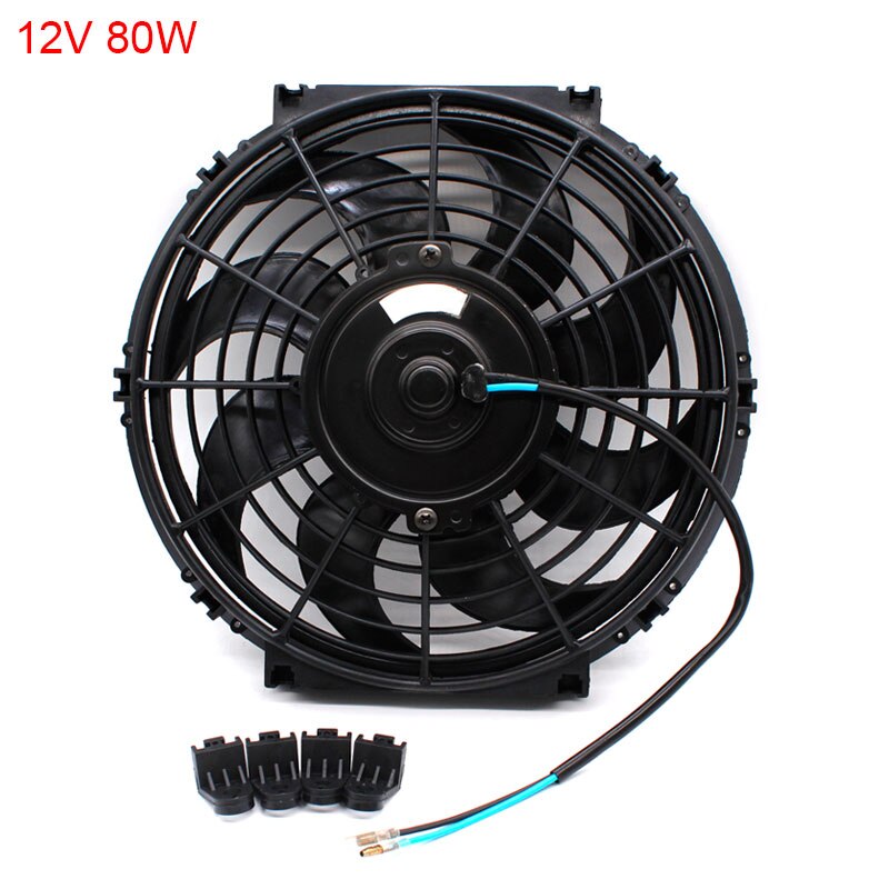 12V 120W Universal Slim 12" Motor Engine Radiator Oil Cooler Cooling Electric Pull Push Fan Radiator Electric Engine Cooling Fan: 12V 80W