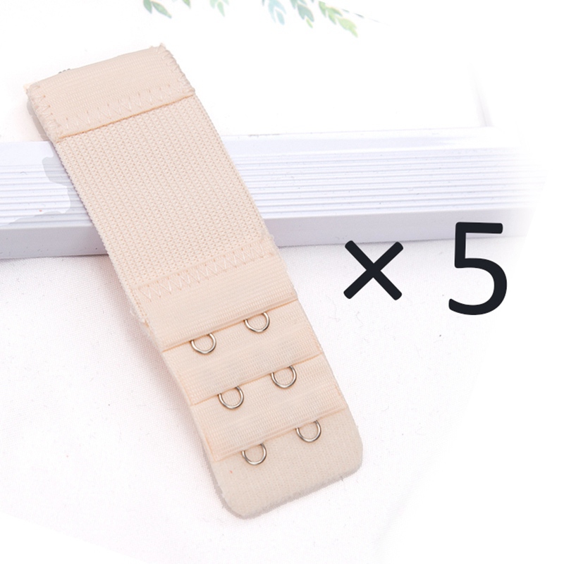 5Pcs/set 2 Hook Bra Extender for Women's Elastic Bra Extension Strap Hook Clip Expander Adjustable Buckle Intimates Accessories: Beige