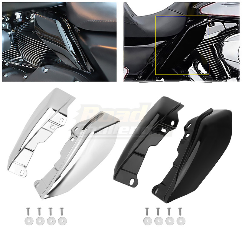 Motorrad Schwarz Hitzeschild Mitte-Rahmen Luft Deflektor trimmen Für Harley touren Straße gleiten Straße König Straße Electra gleiten