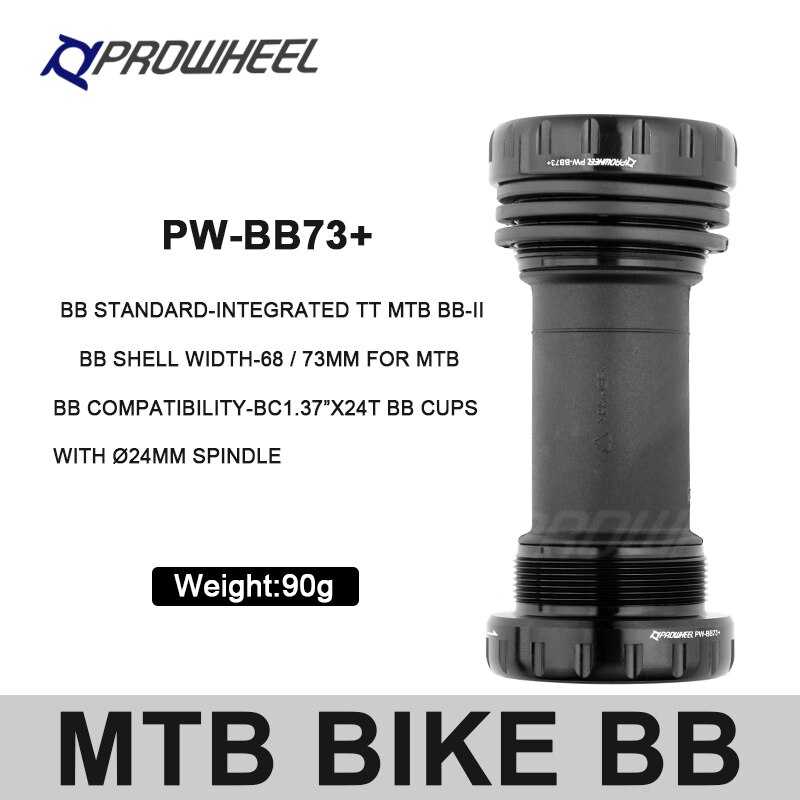PROWHEEL BB68/86/73/92/86 Mountain Road Bike Bottom Bracket BB68/73MM Apply to Axis 24mm Press-in Tooth pattern BB Crankset: PW-BB73