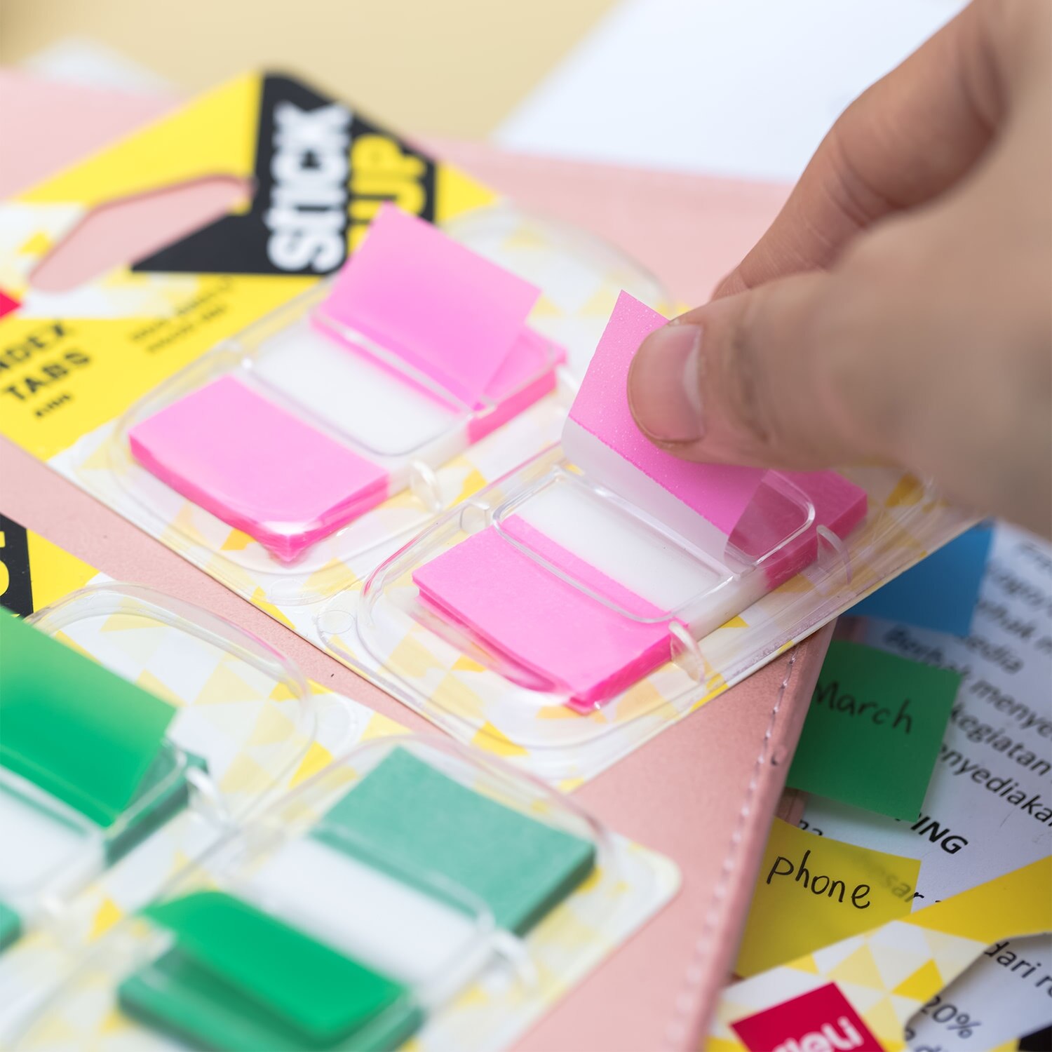 DELI Plastic Index Tabs 100stickers/Card Stationery Sticker Sign Here Planner Stickers Notepads Office School Supplies