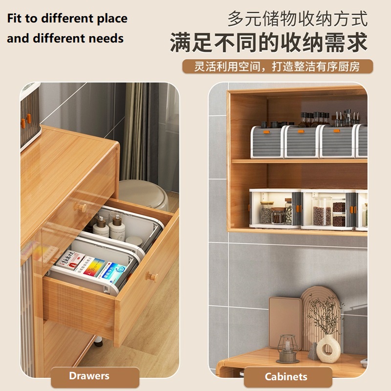 Formwell Boîte de rangement de table, petite boîte de rangement avec porte coulissante, pliable, empilable