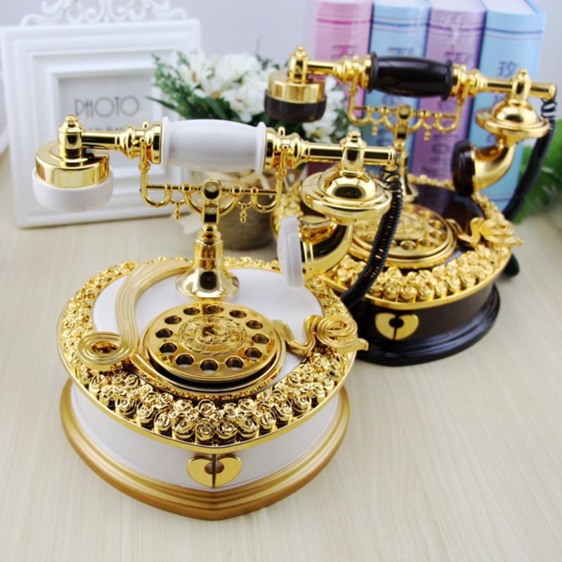 Heart-shaped Telephone Ornaments Jewelry Box Home Decoration Y4UD