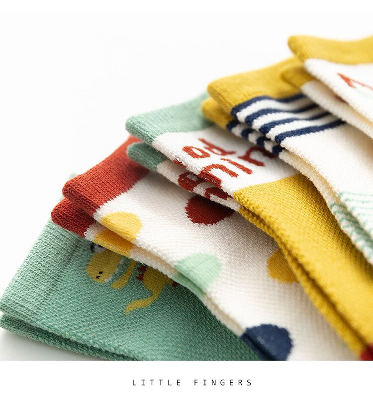 Chaussettes d'été pour filles | Chaussettes en coton confortables et respirantes, à motif de dinosaure ou pelle,