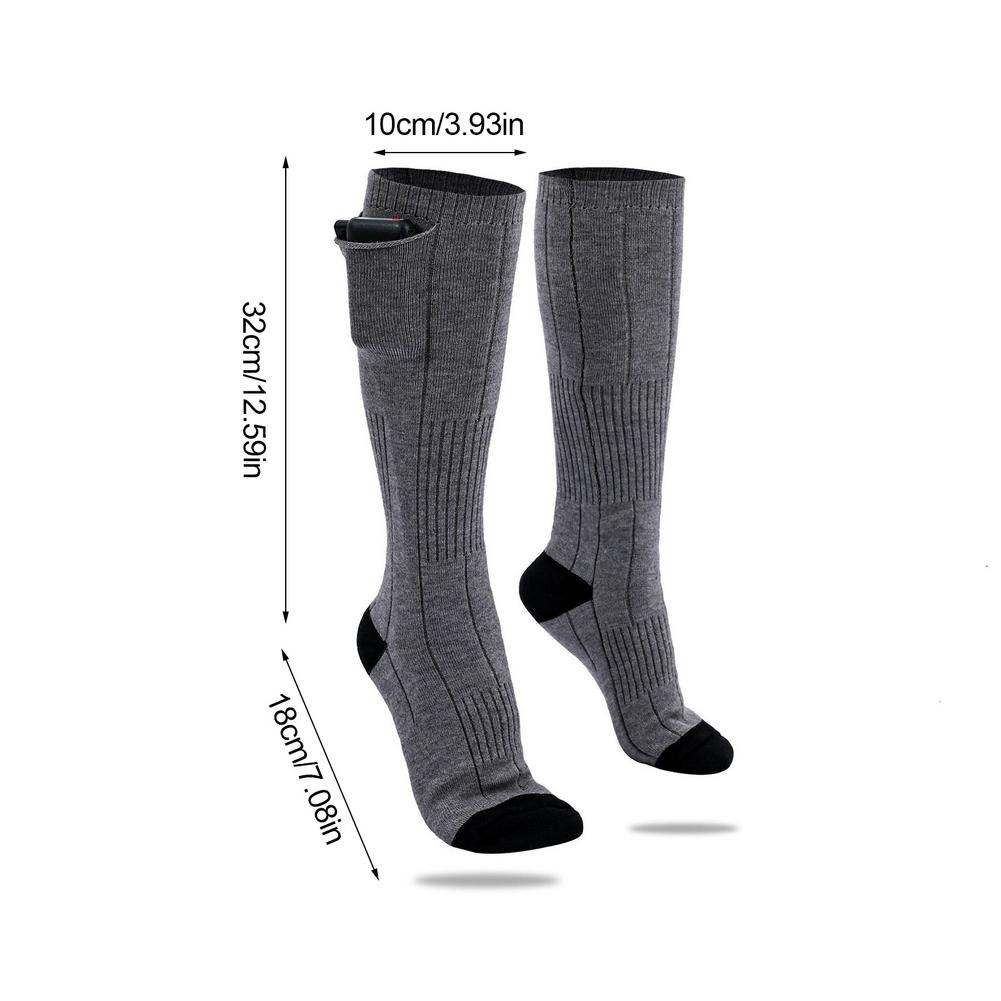 Heated Socks - 2000mAh Battery - 3 Temperature Settings - Unisex Carbon Fiber Heating