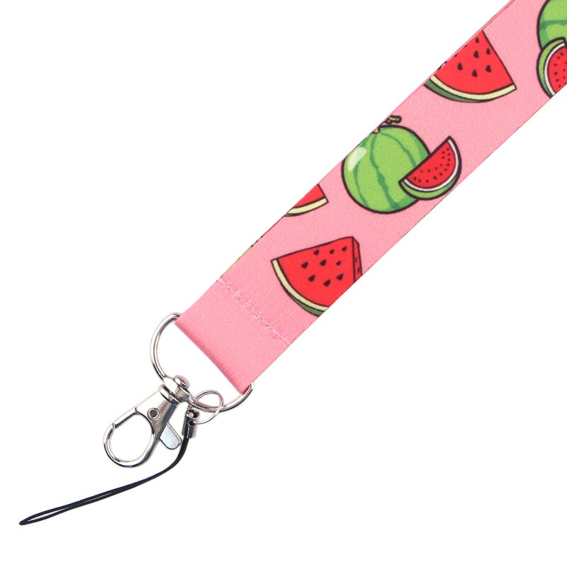 Homegaga Cartoon Watermelon Print Lanyards Mobile Phone Student Card Holder Cute Fruit Print Neck Strap Hang Rope for Kids D2432