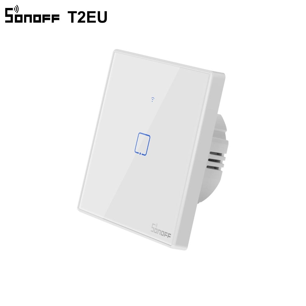 SONOFF T2EU TX inteligente Wifi pared Interruptor táctil con frontera casa inteligente 1/2/3/banda 433 RF /Control de voz/aplicación/táctil funciona con Alexa