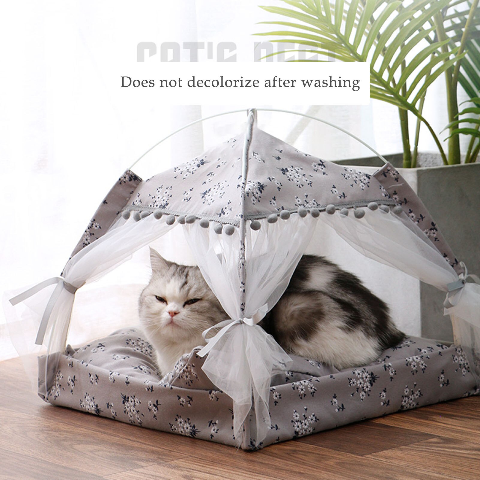 Folding Pets Bed Detachable Washable Tent Nest for Small Cats Dog