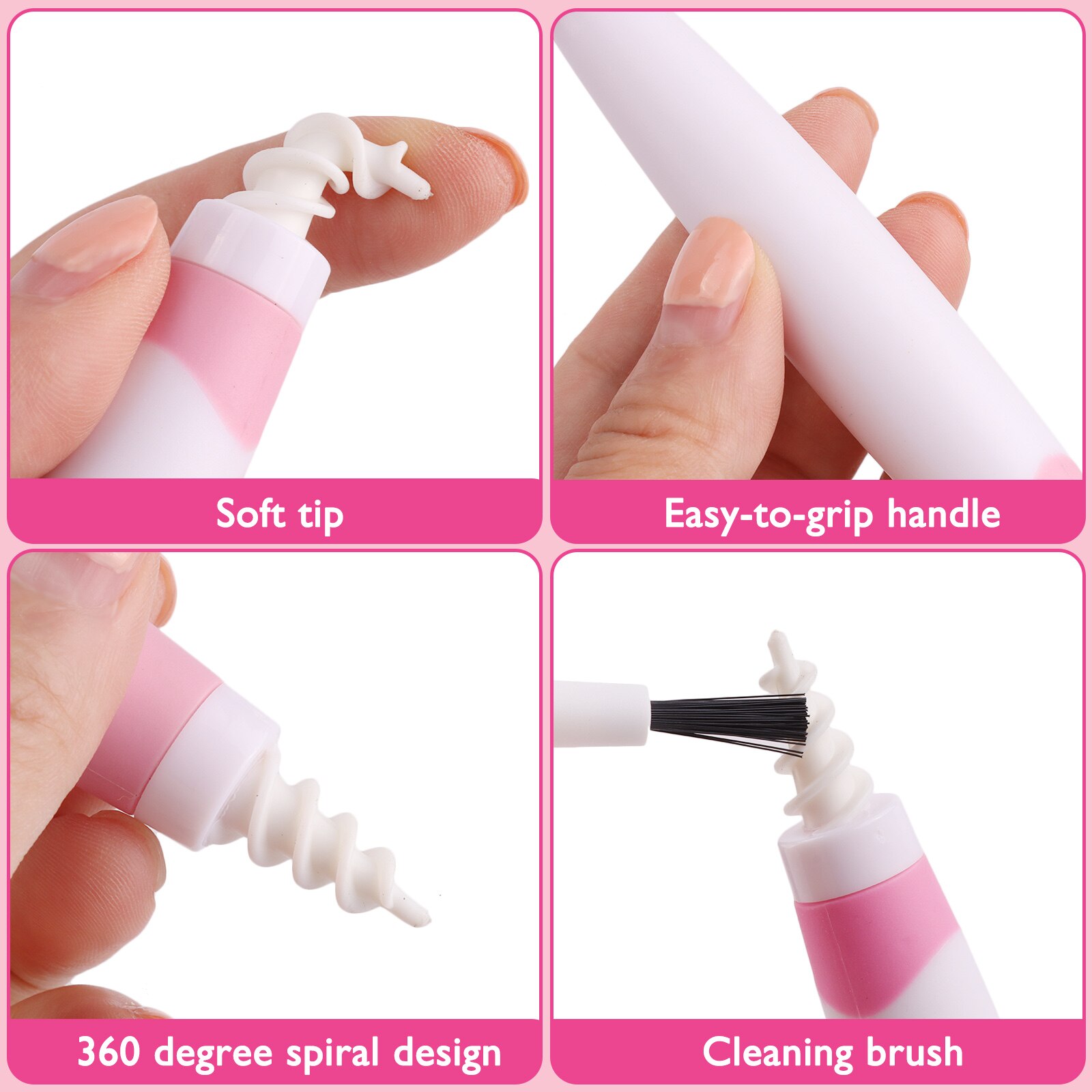 Earpick Spiral Ear Wax Earwax Remover Cleaner Ear Care Tool with 15pcs Soft Silicone Replacement Heads for Home Supplies