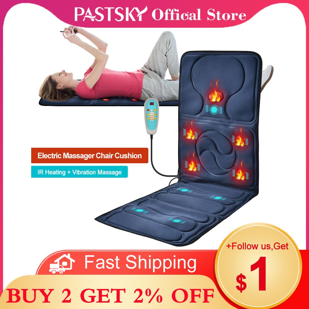 Infrarood Verwarming Massage Kussen Full Body Ontspanning Pijnbestrijding Warm Mat Blauwe Auto Kantoor Heat Seat Ontspanning Eu/Us plug