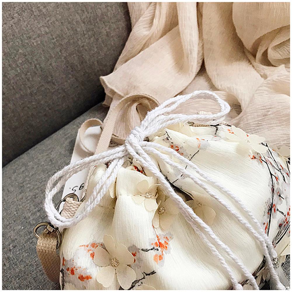 Retro Embroidery Crossbody Bag Luxury Handbags Women Bags Lace Drawstring Bucket Bag Drawstring Small Shoulder Bag #20