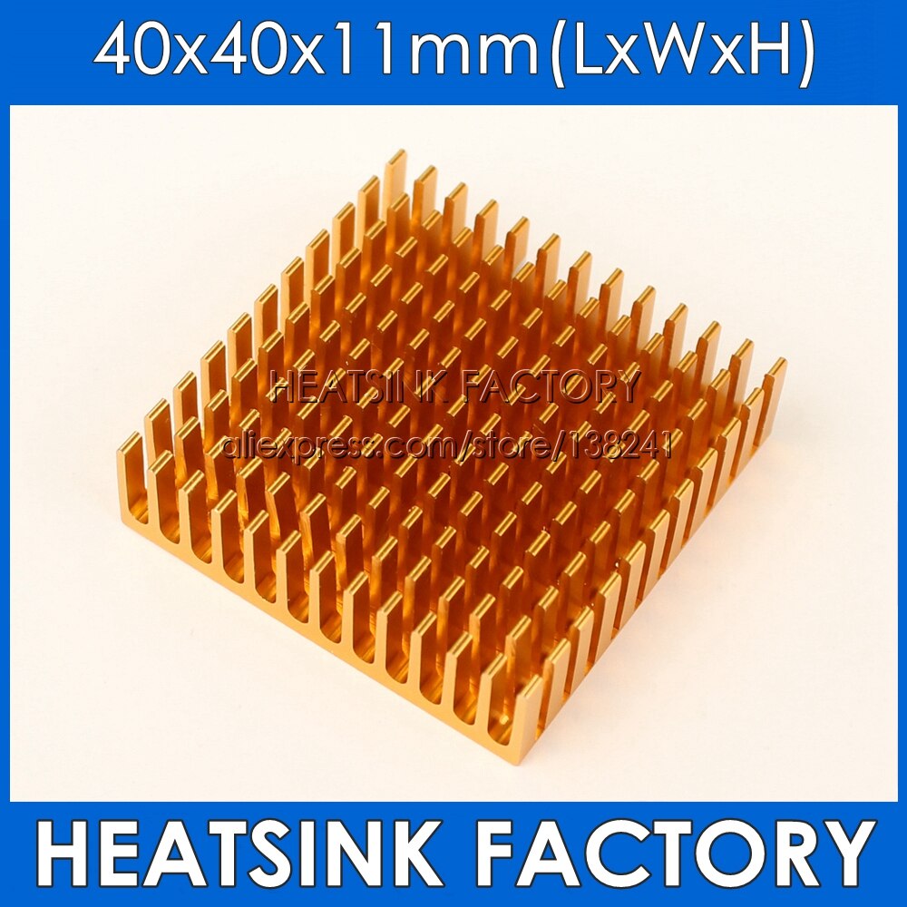 2 st radiator aluminium kylfläns 40mm x 40mm x 11mm kylfläns extruderad profil värmeavledning för kylning