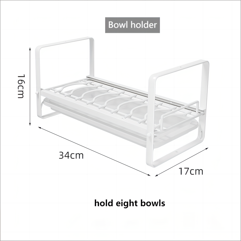 Afvoer Plank Stapelbare Lade Kommen en Platen Organisator Rek Werkbladen Afvoer Plank Kasten Gootsteen Bestek Opbergplank: Light Grey