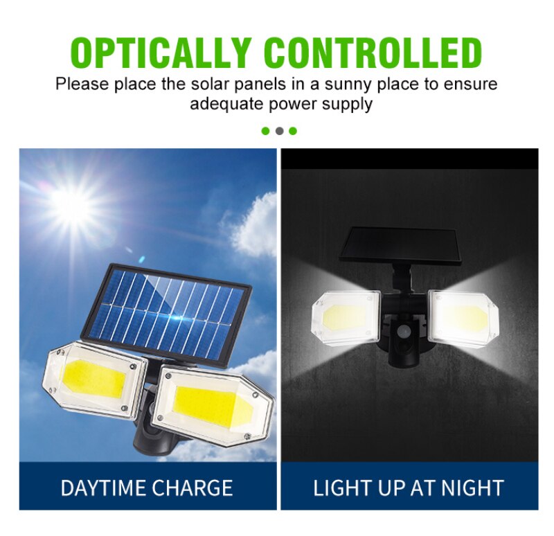 5.5V Wireless Wall Mounted Solar Lights Outdoor Motion Sensor Rechargeable Security Lights Flood LED Courtyard Garden Lamp