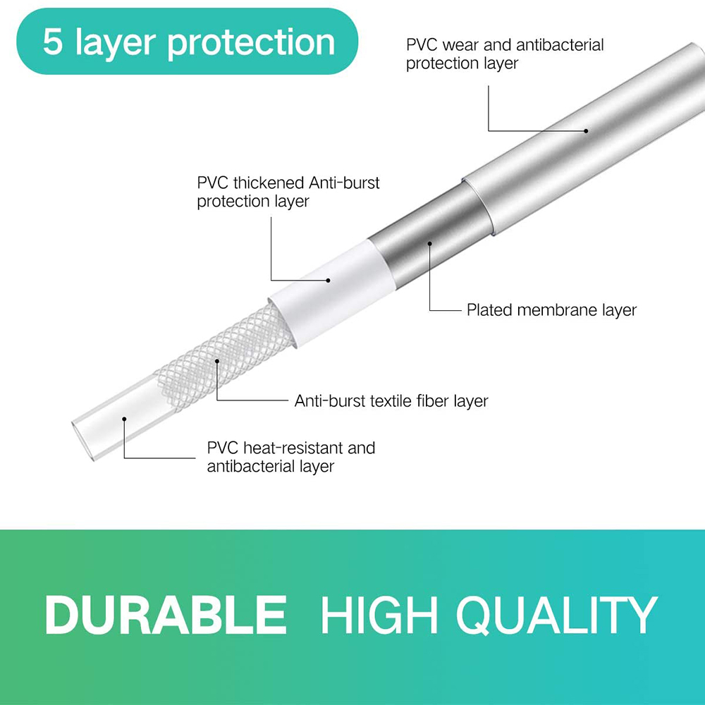 Badkamer Hand Held Lange Doucheslang Vervanging, 360 Graden Gratis Rotatie En Niet Kink Kraan Extension Black