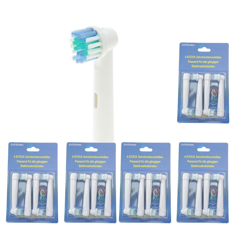 20 Stks/partij Vervangen Tand Opzetborstels Zachte Voor Oral B Elektrische Tandenborstel Mondhygiëne Oral Care Verwijdert Voorzichtig Plaque